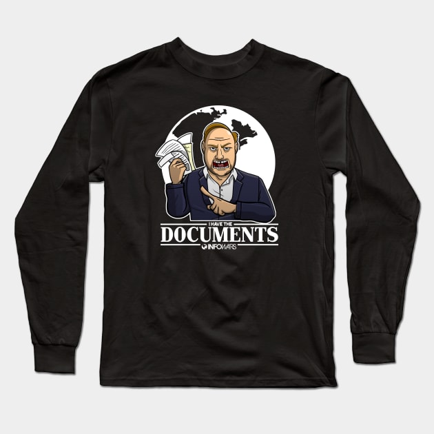 Alex Jones - I Have the Documents Long Sleeve T-Shirt by TreemanMorse